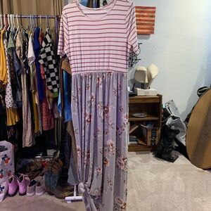 Striped and Floral  Dress